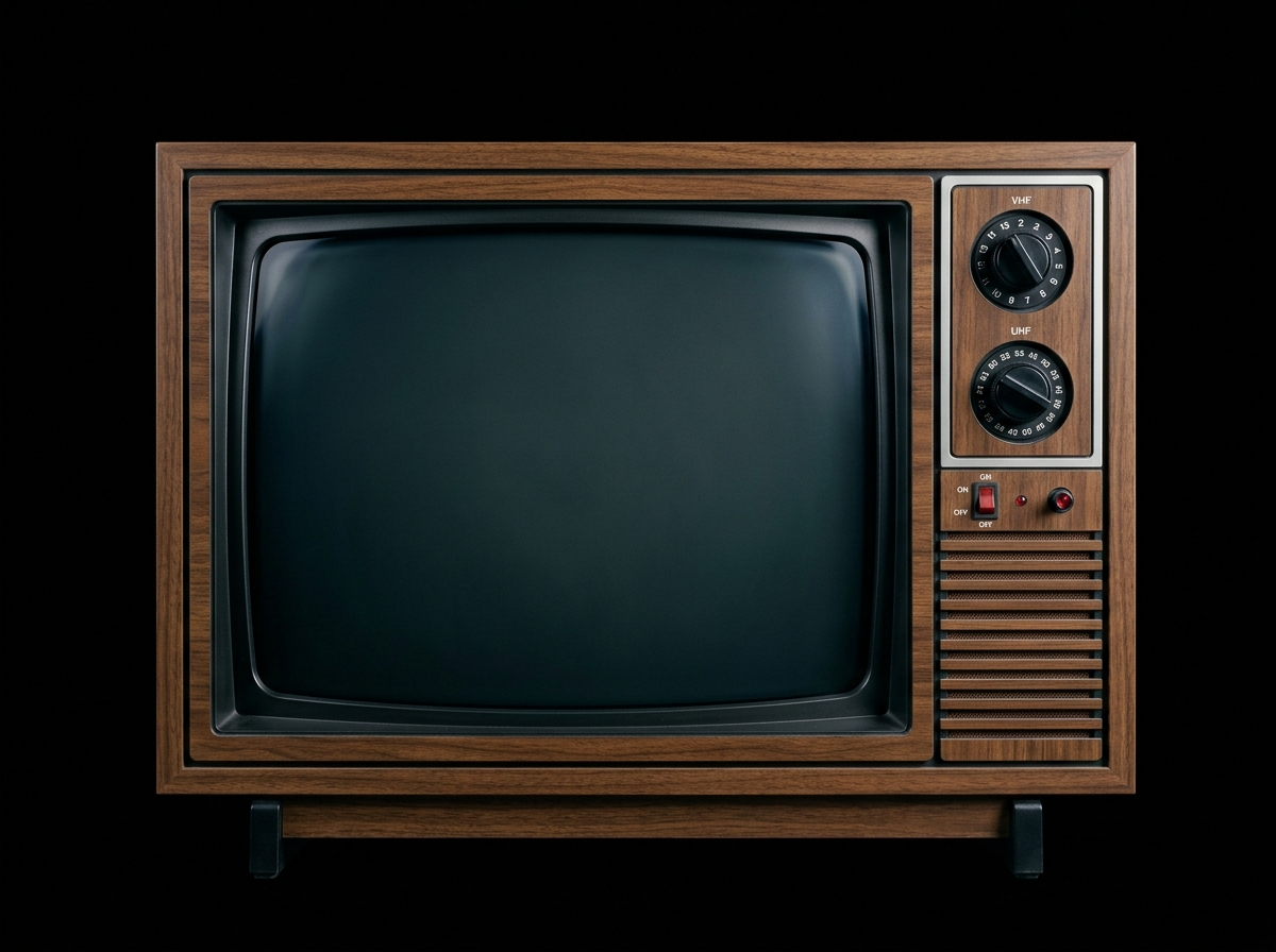 Vintage Woodgrain Console Television
